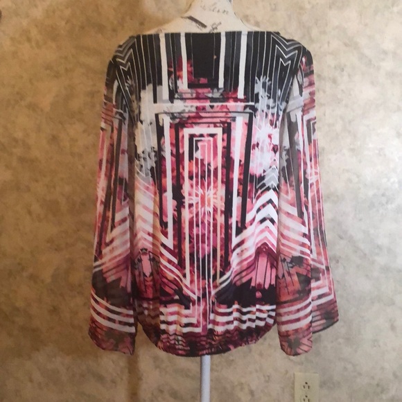 Style & co. Long Sleeve Sparkling Floral Top - Picture 7 of 8